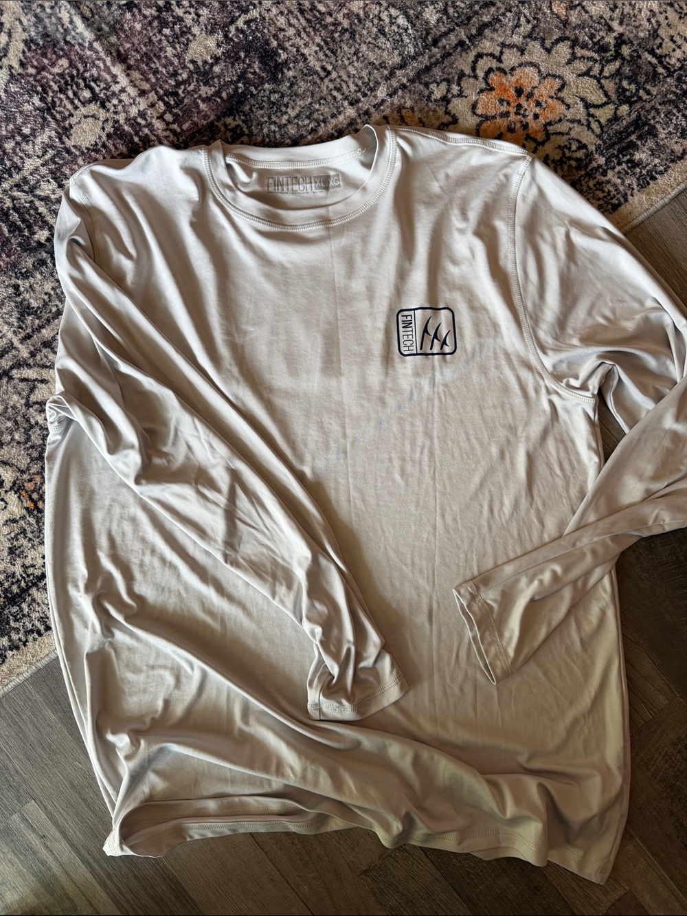 Men's Long Sleeve Crewneck Shirt in Light Stone by Fintech